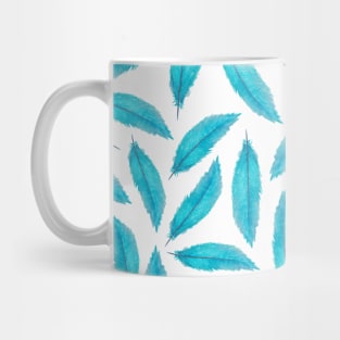 Blue watercolor feather pattern design Mug